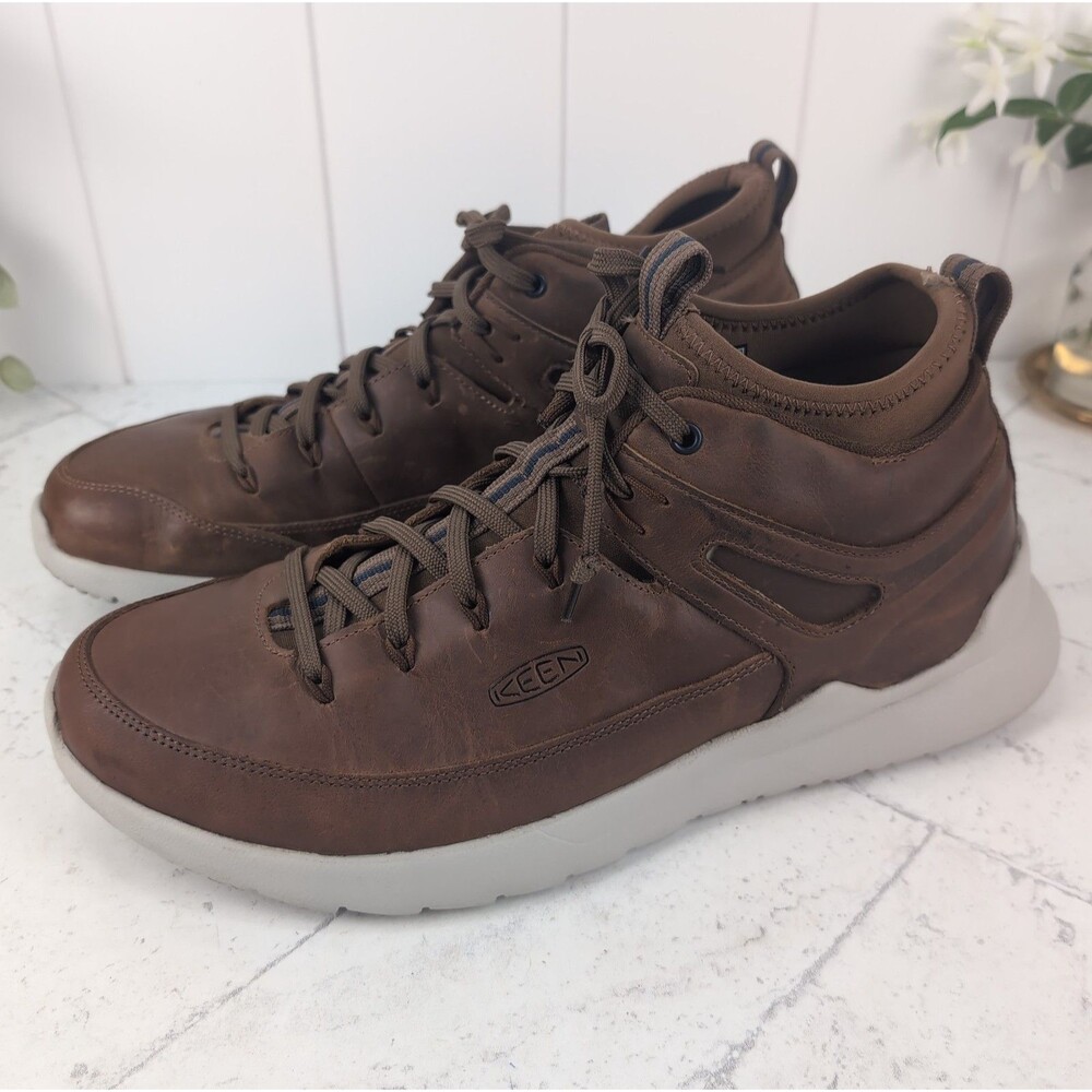 Keen Highland Men's 12 Brown Leather Lace Up Lifestyle Sneakers Shoes 1023561